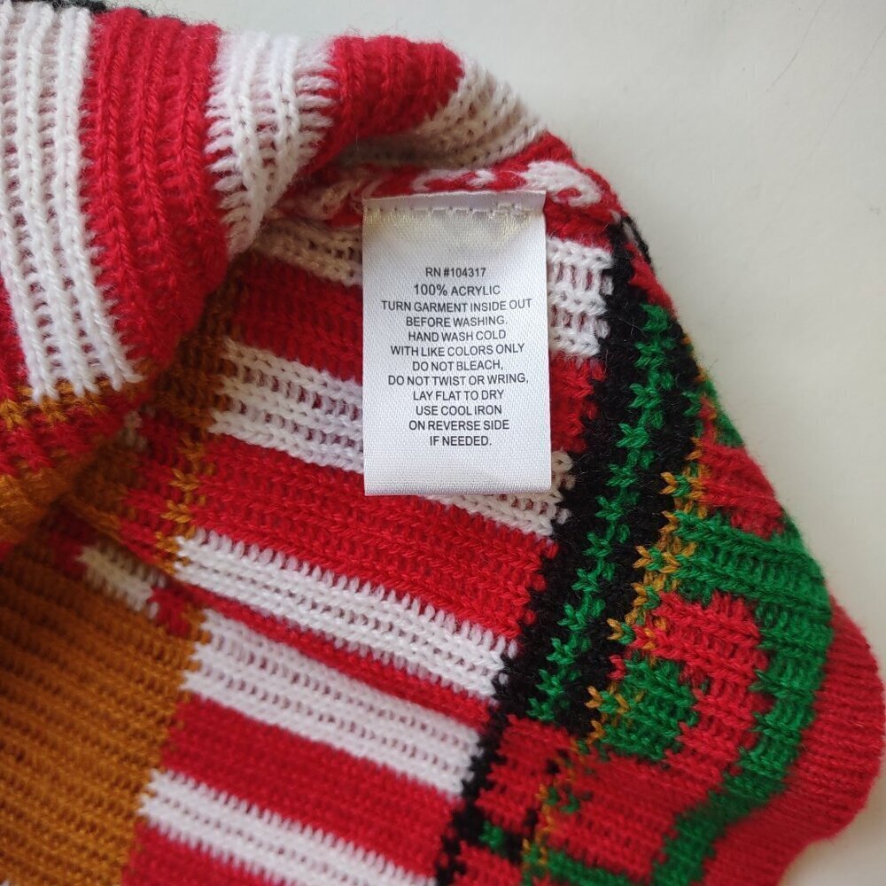 Cute Holiday Elf Mini Skirt Quirky Playful 'Ugly Sweater'  Women Size X-Small - Picture 5 of 5